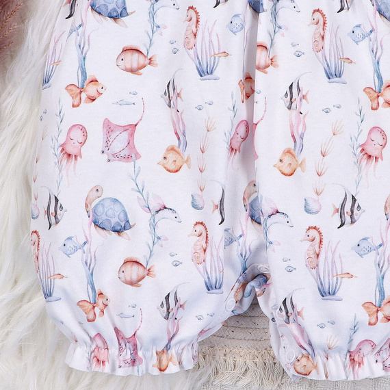 ABN-5481 Detský overal Underwater World Nini - organická bavlna, krátky rukáv