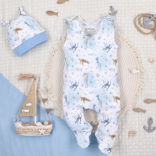 ABN-5449 Sea Of Joy Nini spacie oblečenie - organická bavlna, pohodlné zapínanie