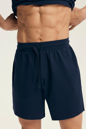 Pánske pyžamo Core 43462 Legend Henderson navy blue - bavlnené, s krátkym rukávom, balené