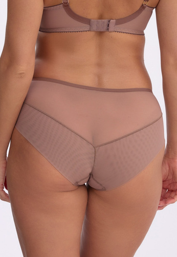 Dámske nohavičky Aymara Gaia GFP 1381 hnedé – tyl a výšivka, klasický strih