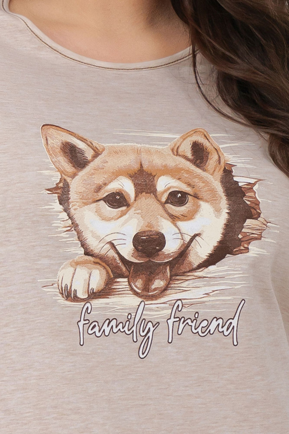 Dámska nočná košeľa Shiba Italian Fashion 100% bavlna krátky rukáv