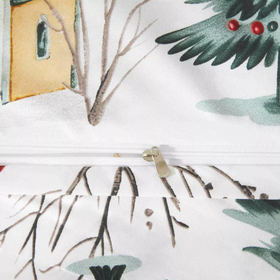 Xmass Lyžovanie Vianočné mikrosaténové posteľné prádlo biele I25 Spod Igły i Nitki - mäkké, hladké a odolné