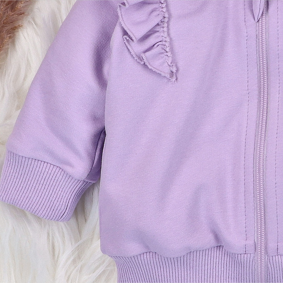 ABN-5488 Podvodný svet Nine mikina z organickej bavlny, fialová, zips, kapucňa