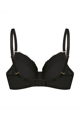 Plnohodnotná podprsenka Petra Mefemi by Nipplex - čierna, stabilná podpora, čipkované košíčky, bavlnený interiér, vyberateľné push-up vložky