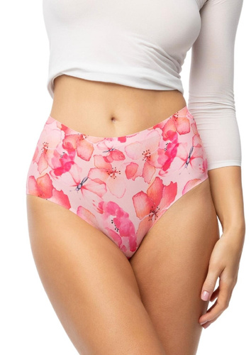 Maxi nohavičky Julimex Mallow Simple Maxi kvetinové bezšvové vysoký pás