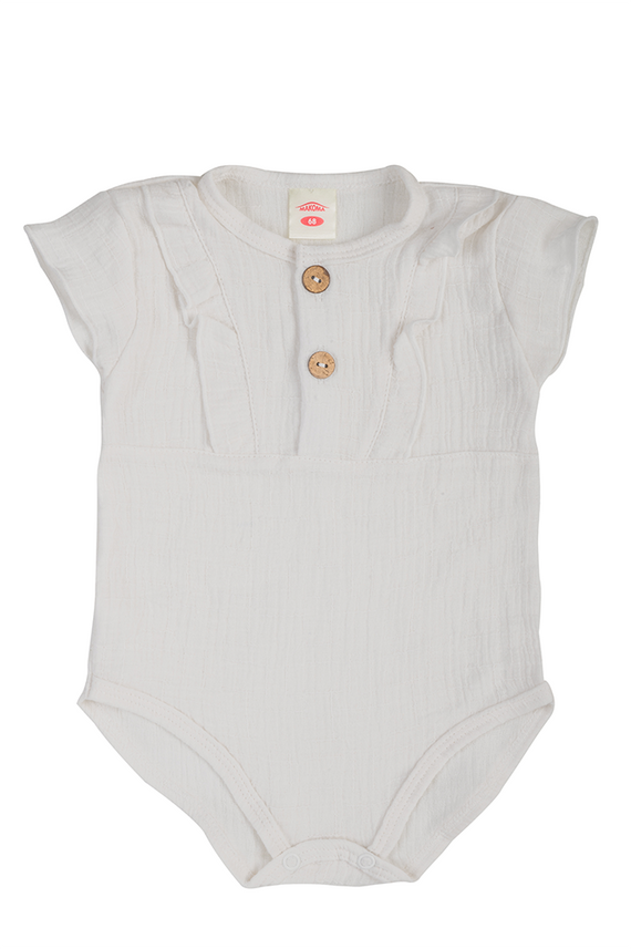 03235GKRE Body KR Girl Just Muslin ecru Makoma mušelínové body pre bábätká