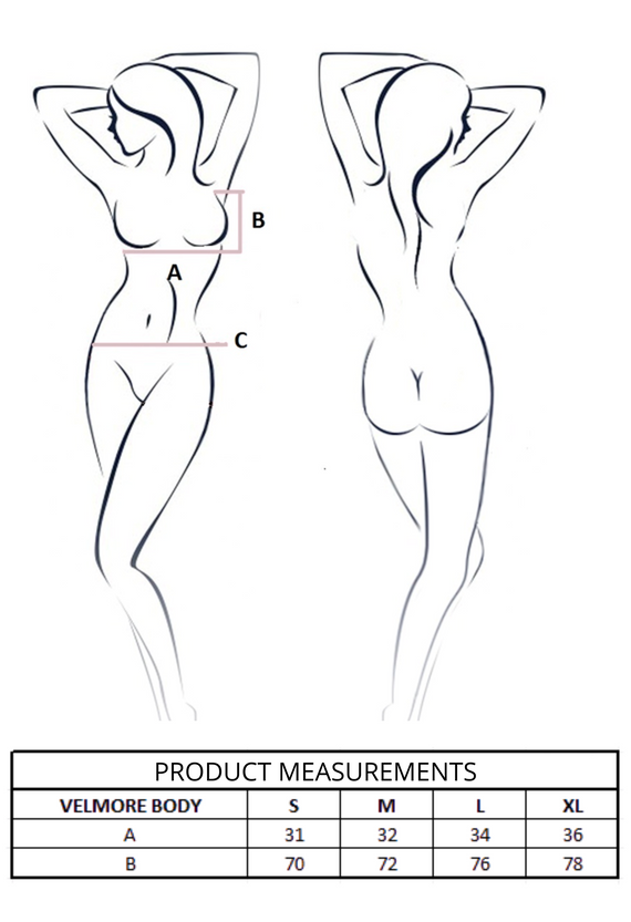 Velmore Body Black Passion black - elegantné dámske body