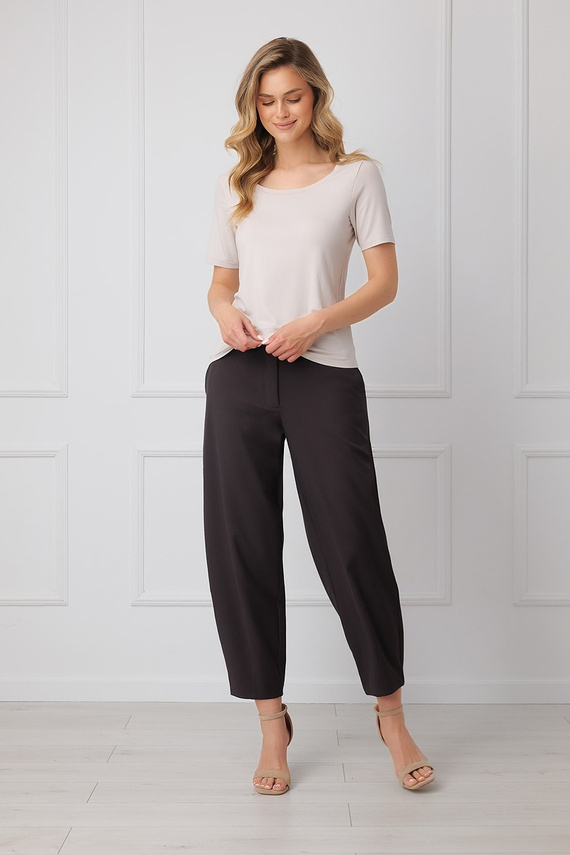 Dámska blúzka Italian Fashion Liza 93 % bambus, krátky rukáv, elastická - béžová
