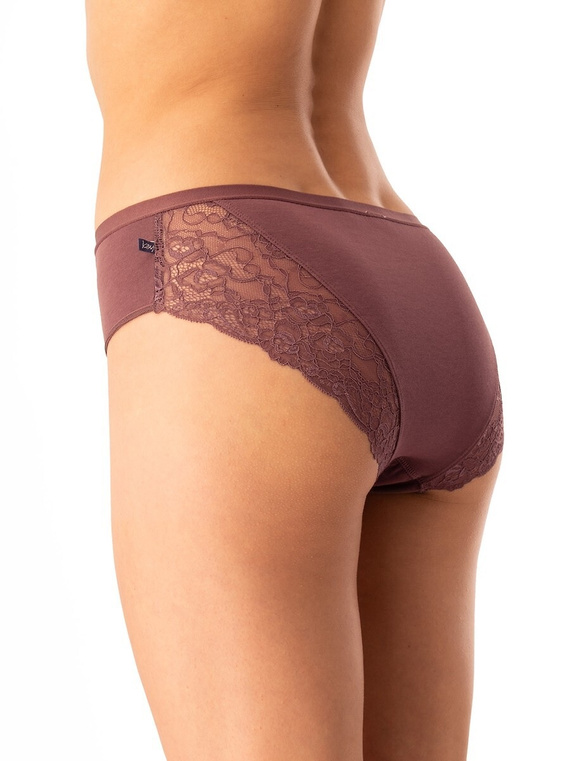 Dámske bavlnené nohavičky Key LPC 590 béžovo hnedé - sada 2 ks v krabici, pohodlný strih