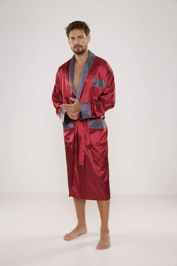 940 Forex pánsky saténový župan - bordový