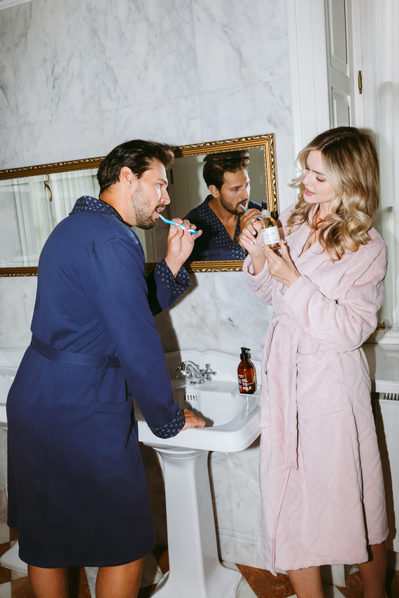 Pánsky župan Gerard - 100 % bavlna, klasický strih s elegantnou úpravou Talianska móda