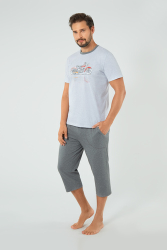 Junak Pánske nohavice s krátkym rukávom a 3/4 nohavicami Talianska móda - j.mélange/r.melange