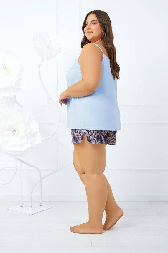 Gonesa Dámske pyžamo slim-fit, šortky Italian Fashion - modrá/print