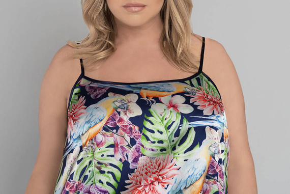 Polynézia Dámske pyžamo s úzkymi pásikmi, šortky Italian Fashion - kvetinová potlač