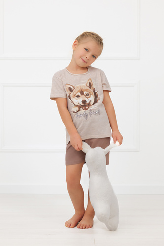 Dievčenské pyžamo Shiba Italian Fashion 100% bavlna šortky