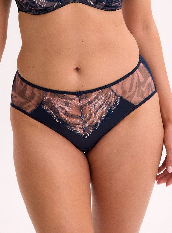 Nohavičky GFP 1329 Sienna Gaia navy blue - klasické dámske nohavičky zo sieťoviny a čipky