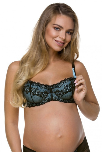 3111 Lupoline-čierno-modrá dojčiaca podprsenka