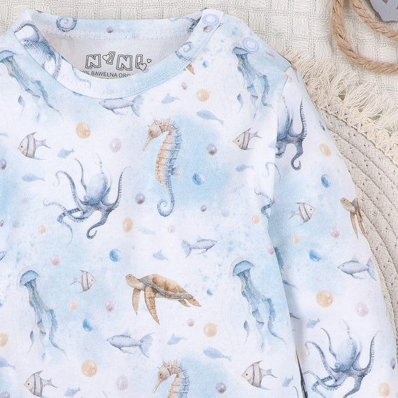 ABN-5445 Body z organickej bavlny Sea Of Joy od Nini - organická bavlna, dlhý rukáv