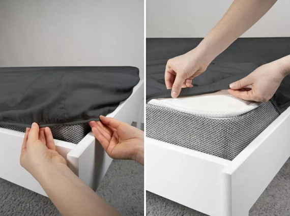 Mikrosaténové prestieradlo s gumou Poly Detexpol hladké black