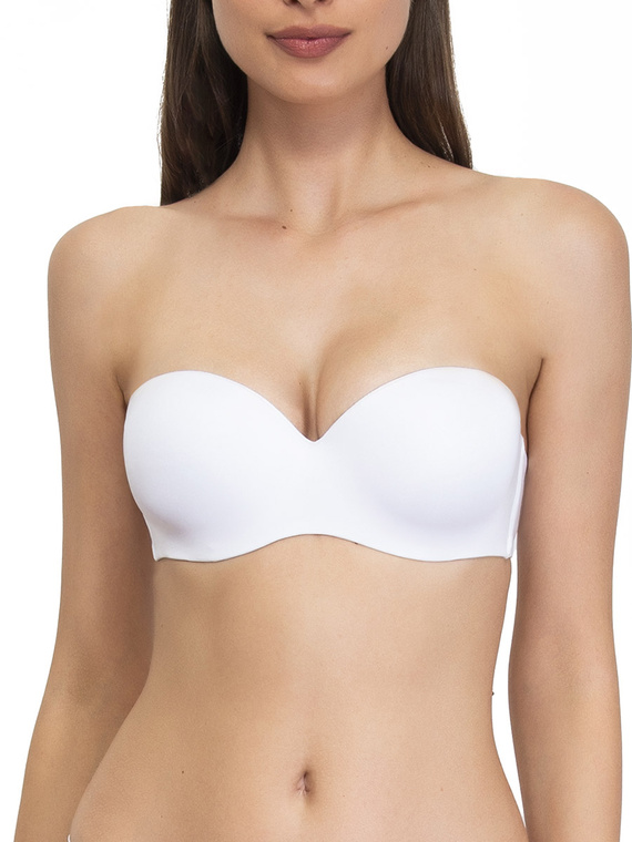 1580 Push-up podprsenka Fantastic - bandeau, mikrovlákno Sielei white