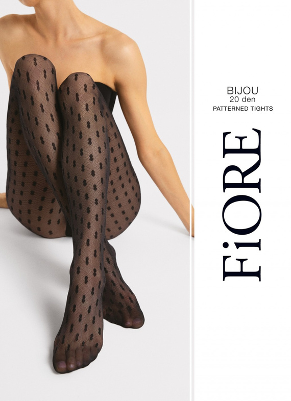 G 6125 Bijou Tights Fiore 20 den nero - vzorované, elegantné