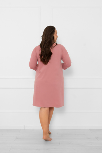 Dámska nočná košeľa Akita - bavlna, 3/4 rukáv, kvetinová aplikácia Italian Fashion