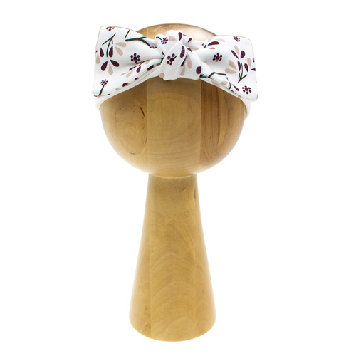 217065 Alisa Nicol bavlnená čelenka s mašľou - kvetinový vzor