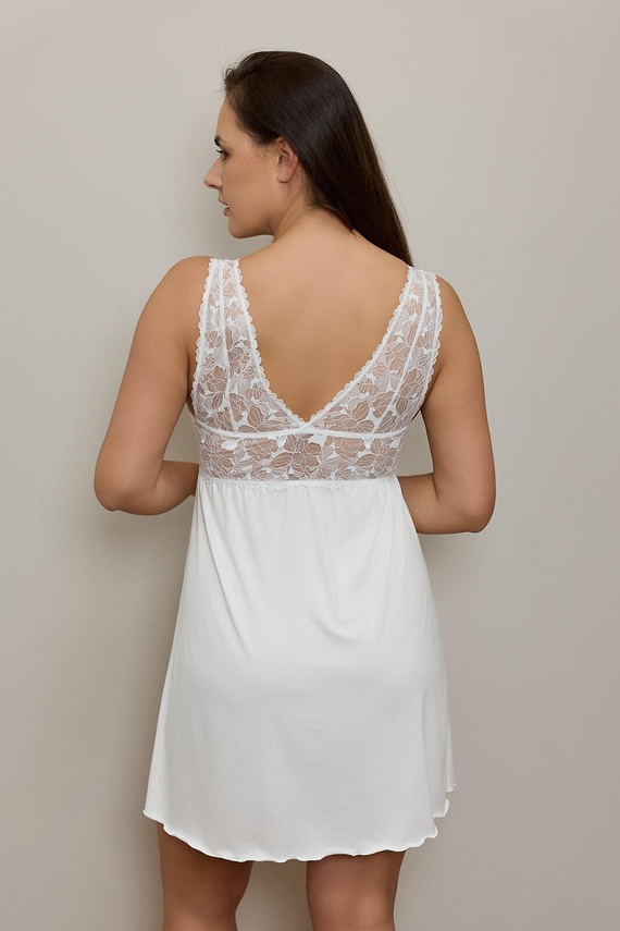 Košeľa Hannah Big KM32 Mefemi by Nipplex Milk viskóza čipka plus size