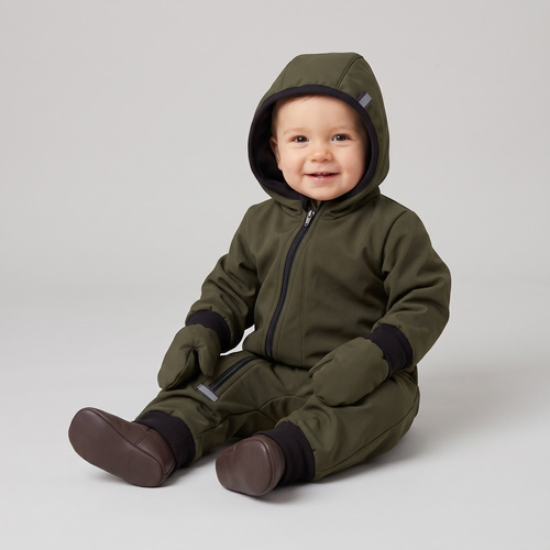 229072 Detské rukavice Nicol Softshell nepremokavé s flísom - zelené