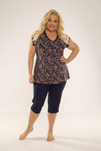 489/491 Mia Dámske pyžamo nadmernej veľkosti Forex - tmavomodré