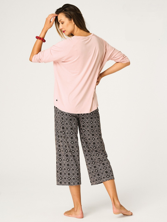 Key LNS 731 Dámske pyžamo marhuľové viskóza 3/4