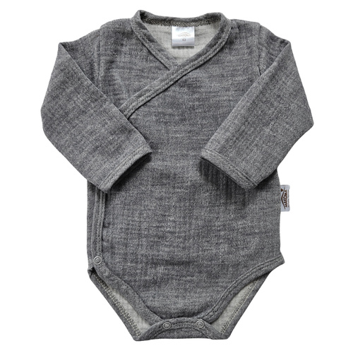 Mušelínové body Just Muslin 03235N Makoma navy - dlhý rukáv, obálkové zapínanie, 100% bavlna