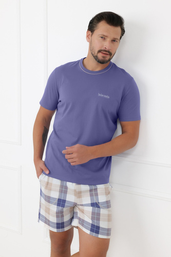 Pánske pyžamo Juno Italian Fashion 100% bavlna krátky rukáv šortky