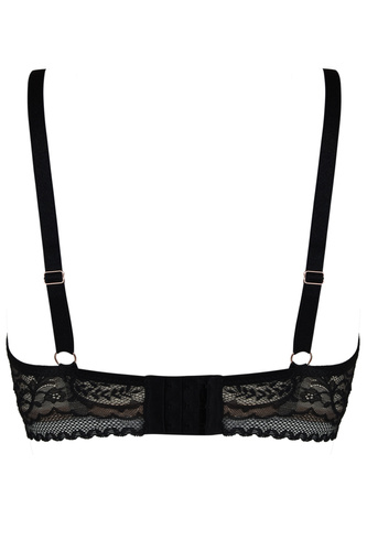 19236 Feel Mediolano Bralette Long Black - čipkovaná podprsenka s predĺženým pásom