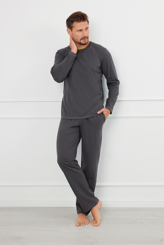 Salomon Pánske pyžamo s dlhým rukávom a dlhými nohavicami Italian Fashion - graphite/honey