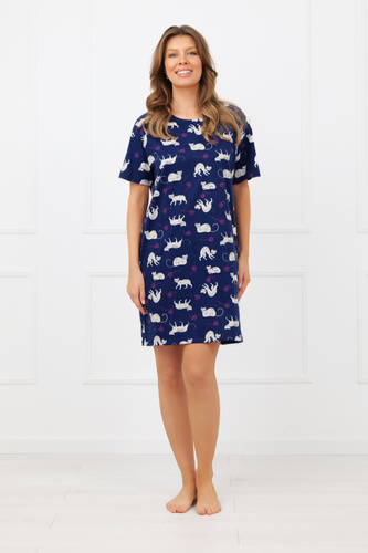 Nočná košeľa Mimi Italian Fashion 100% bavlna – dámska, krátky rukáv