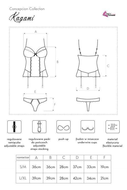 Kagami LC 90205 Korzet + G-string LivCo Corsetti Fashion