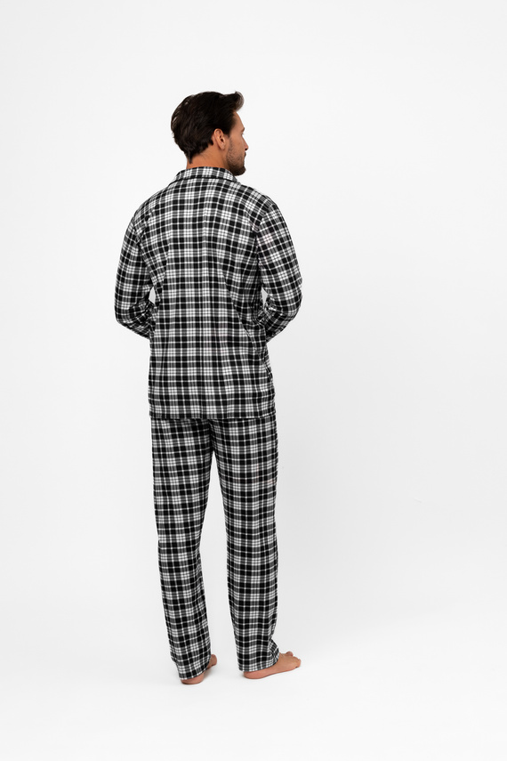Pánske pyžamo Klark - 100% bavlna, dlhý rukáv a nohavice Talianska móda
