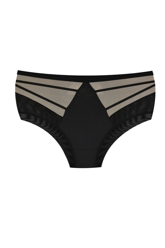 19252 Spodný diel Mediolano Spider - čierny spodný diel s vysokým pásom, tylom a čipkou | Elegantný a zmyselný | Perfektne sa prispôsobí postave