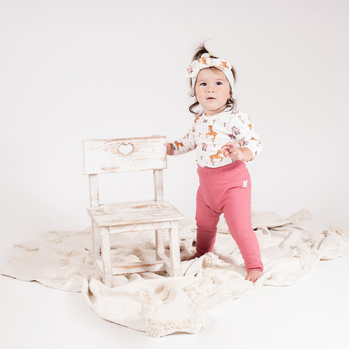 216281 Lala Nicol ružové teplákové legíny pre dievčatá 86-146