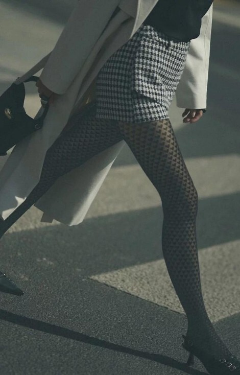 1233 Cherie Pančuchové nohavice Gabriella 60 den čierne - srdiečkový vzor, 3D