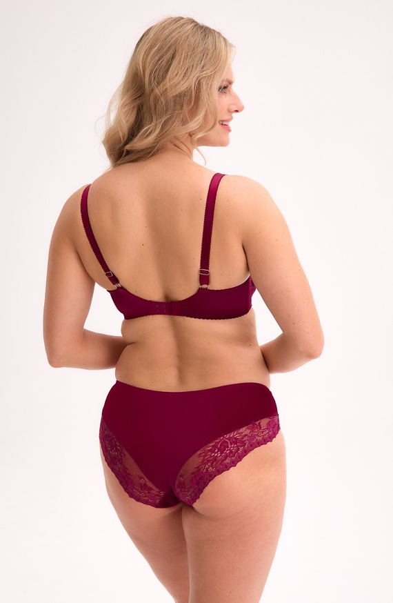 Gaia Jovana GFP 1313 bordová - klasické, čipkované, sieťované nohavičky