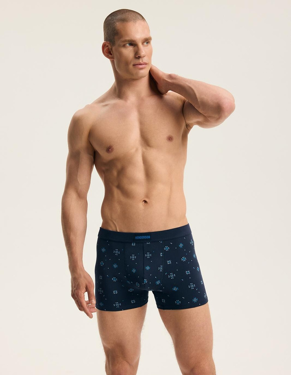 Pánske boxerky Henderson 45482 Faro 2-pack bavlnené so širokou gumou a logom
