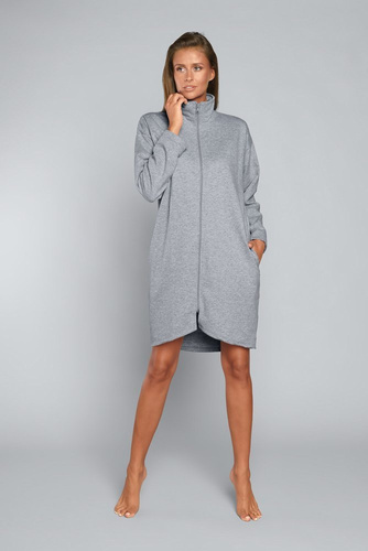 Grafi Dámsky župan na zips Italian Fashion- melange