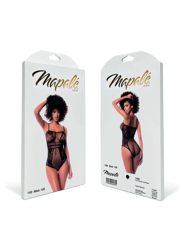 Body 1103X Fishnet Bodysuit Mapale čierne sieťované plus size XL-5XL