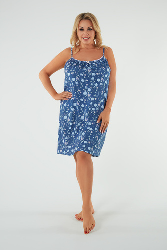 Tulipánová nočná košeľa, úzke ramienka Talianska móda - potlač