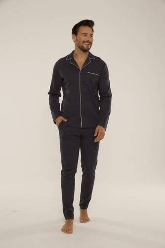 729 Norberto Pánske pyžamo De Lafense - grafitové