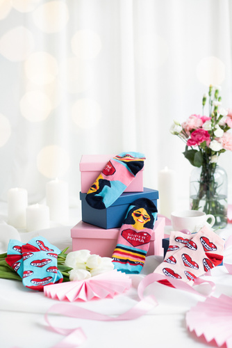 K89S Super Mama Foot Socks Italian Fashion - námornícka modrá/farebná