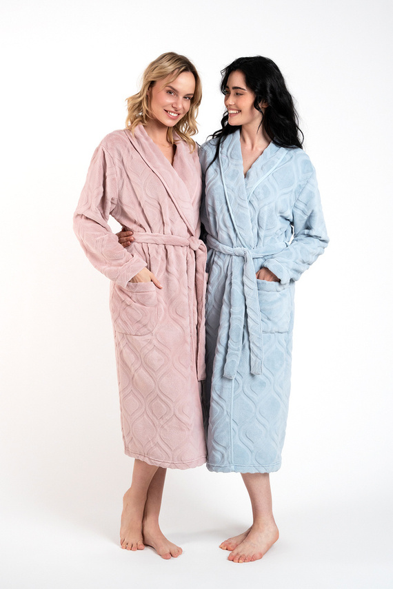 Morena Dámsky flísový župan Italian Fashion - púdrovo ružový