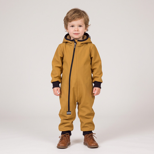 Detský overal Nicol 229083 Softshell s fleecovou podšívkou olivový